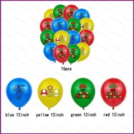 16PCS Super Mario Theme 12 inch latex balloons birthday party decoration space layout supplies