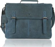 Classic leather laptop bag 15 inch for men I Carrying handles with adjustable strap I DIMENSION: L-1