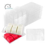 30pcs Wax Melt Container Clamshell Packaging Mold Box 6 Cavity Clear Plastic Cube Tray Wax Melt Clam