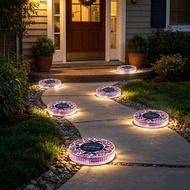 (VIP)  Solar Ground Lights Outdoor Waterproof Ip68 Flat Solar Powered Pathway Lights for Garden Yard