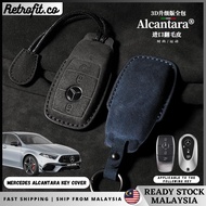 🇲🇾 17~25 Mercedes Alcantara Car Key Cover Fully Protected Alcantara Key Casing Mercedes A200 C200 E3