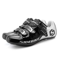 【Free shipping】sidebike road cycling shoes men racing road bike shoes self-locking atop button bicycle speakers athletic ultralight professional black red white green