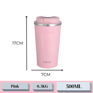 Ezalo Latte Cup 304 Stainless Steel Drink Thermos Water Bottle Tumbler  Flask Coffee Drink Cup  (500