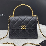 Chanel香奈兒黑金 22B 鏤空琺瑯手柄 Kelly