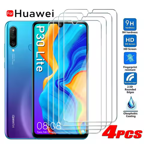 4PCS For Huawei P30 P40 Lite P50 9H Tempered Glass For Huawei Mate 60 Screen Protectors Film For Hua