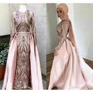 ❆✺✓Elegant Muslimah Luxury Dinner Evening Dress Muslim Women Long Baju Kebaya Kurung Wedding Formal Event Jubah Maxi