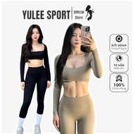 [CBS] Sports yoga gym set for women with long sleeves made of high quality cold elastic - YULEE STOR