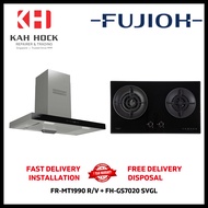 FUJIOH FR-MT1990 R/V 900MM CHIMNEY HOOD WITH GLASS PANEL (GLASS BLACK) + FH-GS7020 SVGL BLACK GLASS 