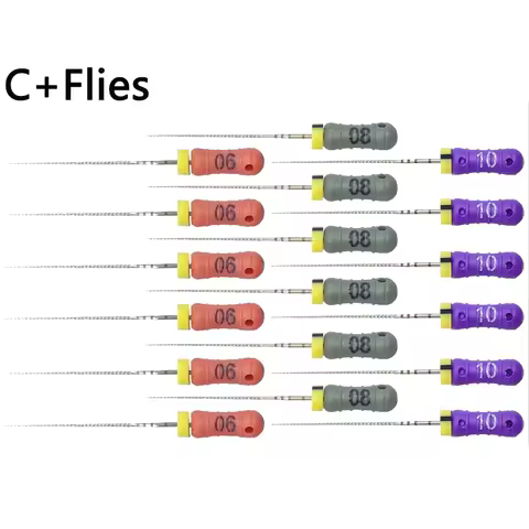 ELIJAH 6pcs/Box Dental C File Endodontic Endo Root Canal Unclogging Stainless Steel Files 6# 8#10# 1
