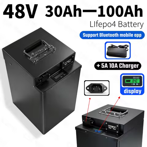 48V Lithium Lifepo4 Battery 30Ah 40Ah 50Ah 60Ah 70Ah 80Ah 90Ah 100Ah for 1000W 1500W 2000W Bicicleta
