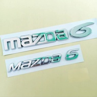Mazda 6 mazda6 logo Emblem old series and new series new italic original size Mazda 6 silver chrome 