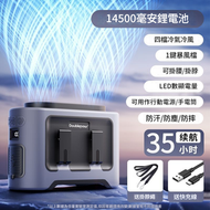 【超長續航】RASUN K300掛腰風扇 14500MAH大容量  雙頭風扇 銀色