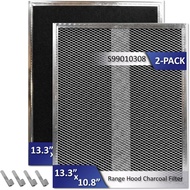 2-Pek Penapis Arang Range Hood S99010308 10.8 x 13.3 Inci Penapis Pengganti Ventilasi Hood Dapur Tan