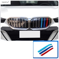 3PCS Tri-color Front Grill Grille Bar Strip Buckle Covers Decoration Accessories Exterior For BMW 5 