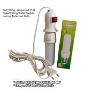 LED PLC Light Fitting Set 3 Meter Cable Fitting Package On Off Switch PLC Tube LED Bulb