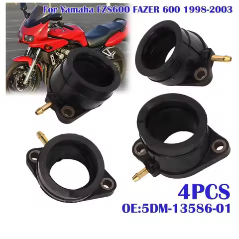 4PCS Carburetor Intake Manifold Rubber Interface For Yamaha XT600 XT600Z XT600E TT600 XT TT 600 Z E 