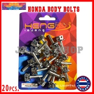 Heng Original 4x16 White Gold Body Bolts (20 PCS) For Fairings Honda Beat | Honda Click | Honda PCX 
