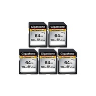 [Direct From Japan]Gigastone SD Cards 64GB Set of 5 Memory Cards A1 V30 U3 Class 10 SDXC High Speed 4K UHD &amp; Full HD Video Compatible with Canon Nikon and other digital cameras SLRs Includes 5 mini cases