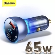 Baseus Particular Digital Display QC+PPS Dual Car / Car Fast Charger (65W,USB + Type C,LCD For Iphoen Xiaomi OPPO vivo