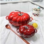 【SG-SELLER】Staub Enamel 2.9L Enamel Cast Iron Pot 25cm Tomato cartoon Stew Pot cooker wok Special-Shaped Pot smeg pot