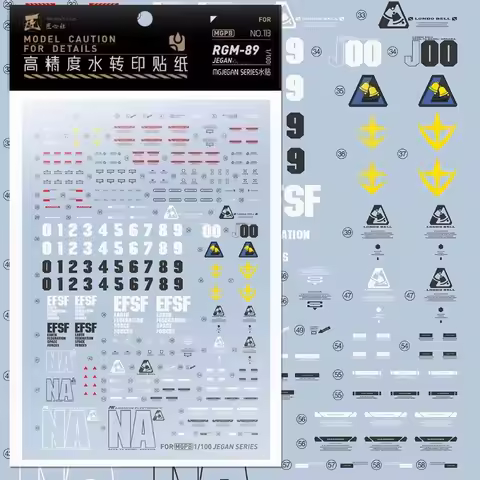 Artisan‘s Club Decal MGPB113 for MG 1/100 RGM-89 Jegan Series High Precision Water Sticker Model Bui