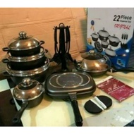 [READY STOK] PERIUK DESSINI 23PCS CASSEROLE COOKING GRANITE SET