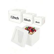 6pcs/1pc Cake Packaging Box With Window, Cake Box 3 Sizes: 8 Inch/10 Inch/12 Inch, Suitable For Vale