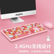 Cute Wireless Keyboard Mouse Combo Aesthetic Colorful Keyboard for Laptop PC
