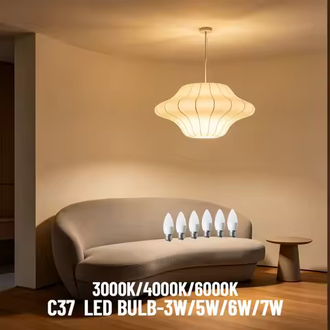 3W 5W 6W 7W C37 LED Candle Bulb E27 Lamps Choice Warm Cool Light 220V AC100V Candle Light Bulbs Repl
