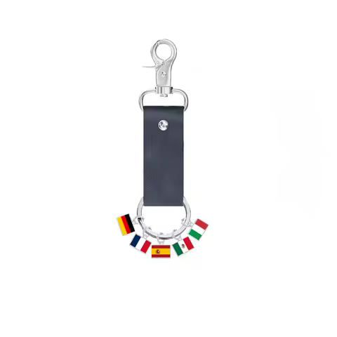 HIPEE 10*6.6mm Country Flag Charms Keychain Stainless Steel Fashion Bagchain Recording Your Travel M