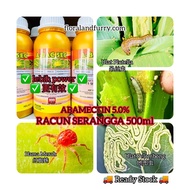 Pesticide A-BAC 5EC 500ml Abamectin Racun Serangga Perosak Daun Batang Pokok Cili Bendi Hamama Merah