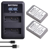 2000mAh 2Pcs BLS-5 BLS-50 PS-BLS5 Battery + LED Dual USB Charger for Olympus BLS-5 E-PL2,E-PL5,E-PL6