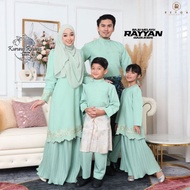 NEW FAMILY SET SEDONDON | KURUNG ZALIKA, RIHANA, BAJU MELAYU RAYYAN & KURTA MUAZ | SAGE GREEN | KURU