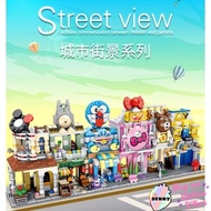 PanLos 657039-44 Building Block Street View Mini City Nano Blocks Brick Toy KT Mickey Toys Bricks Ma