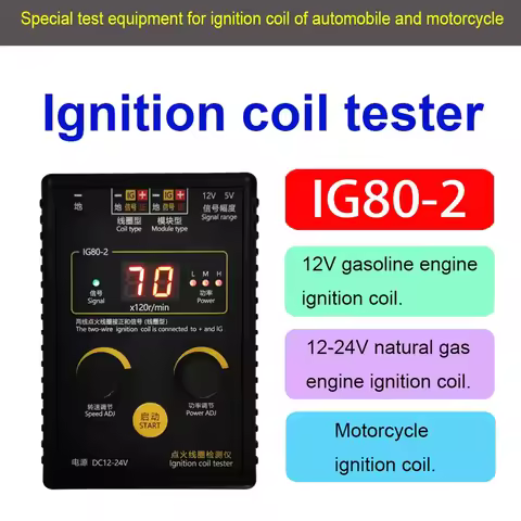 IG80-2 Automotive Ignition Coil Tester Natural Gas 12V24V 120-8400r/min For Diagnosis Coil Tester Co