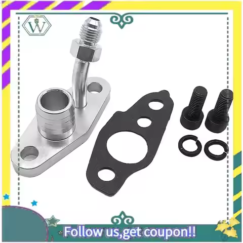 A82U-Turbo Oil Feed Return Flange For TOYOTA CT9 CT12 CT20 CT26 4AN Feed With 20Mm Barb