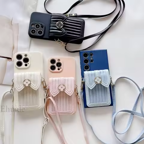 Strap Case for Motorola Moto G85 G84 G54 G34 G24 G14 G04 Edge 50 Fusion 40 Crossbody Lanyard Leather