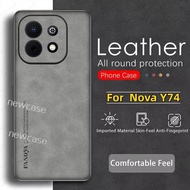 Luxury Sheepskin Leather Casing For Huawei nova Y74 Y73 4G 2026 Nova Y 74 73 NovaY74 NovaY73 Simple 