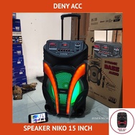 SPEAKER BLUETOOTH KARAOKE 15 INCHI NIKO FREE MIC WIRELESS 2