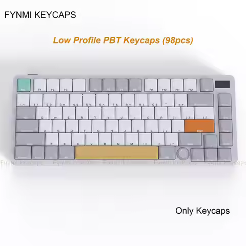 Fynmi Low Profile keychorn Keycaps ANSI PBT Dye-Sublimation 127 keys Keycaps use for full size Keys 