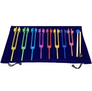 Chakra Tuning Forks Set for Healing, 7 Chakra+1 Soul Purpose Weighted Tuning Forks with Rubber Malle