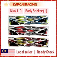 Click 110 Click110 Stiker sticker body cover set stripe (1) 1 Coverset Strike Red Merah Blue Biru Wh