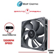 Gaming Freak 120mm Pc fan Black 1200rpm speed 4 Pin Molex Connector CPU Casing Desktop Cooling Fan C
