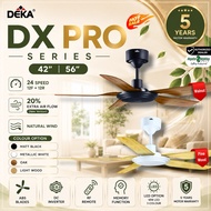 DEKA DX PRO Series 42” 56” Ceiling Fan DC Motor RF Remote Natural Wind LED Option 24 Speed