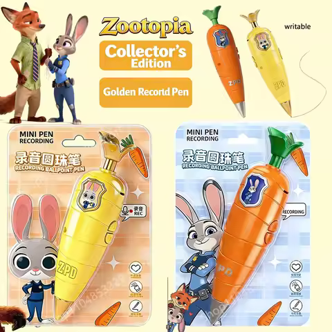 Collector's Edition Zootopia 2 Carrot Recorder Pen (60-Second Mini Recorder) | Judy&Nick Themed 2-in