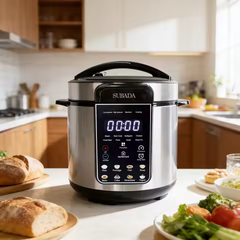 New 6QT Electric Pressure Cooker Multifunctional Instant Heat Cooking Pot Stainless Steel Rice Cooke