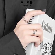 AIFEI JEWELRY Wavy Original Ring Silver Adjustable 純銀戒指 Accessories Gold Korean Women For Sterling Cincin Perempuan Perak 925 R1219