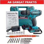 bor tangan tanpa kabel 149VF Dua Baterai Bor tangan tanpa kabel / Mesin bor cordless/Elektrik Drill/ bor listrik/beton besi kayu full set pilihan Bor tanpa kabel