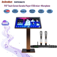InAndon Karaoke player,19.5'' Touch Screen,Dual  system,Multi-Language songs,Mixer Microphone,High stand ,Free cloud download,You-Tube search songs,Score and Record