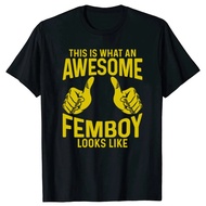 This Is The Look Of The Cool Femboy. Men's Gift T-Shirt Casual Fashion. 1 Cotton Loose Fit Oversized
